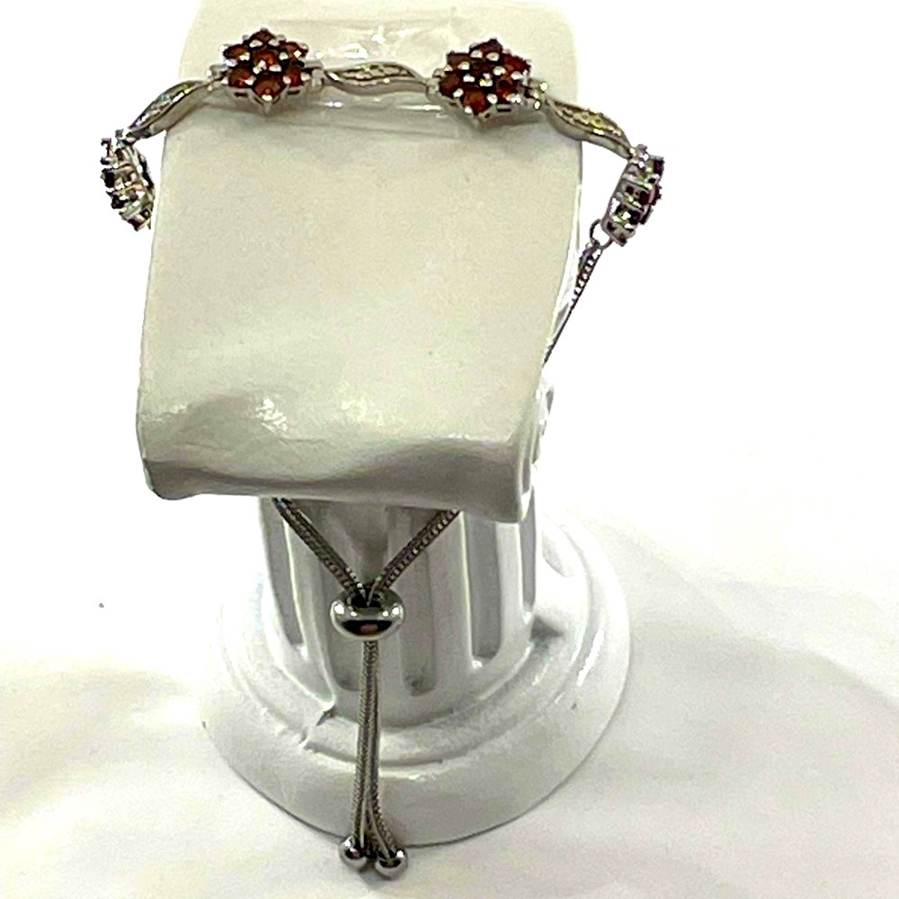 New Mozambique Garnet bolo bracelet stainless steel
